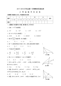 初中数学8上2017-2018学年广东省汕头市澄海区八年级上学期期末质量检测数学试题练习含答案