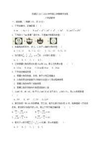 初中数学8上2017-2018学年黑龙江省哈尔滨市双城区八年级上期末考试数学试题含答案练习含答案