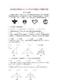 初中数学8上2017-2018学年山东省滨州市惠民县八年级数学上期中试题含答案练习含答案