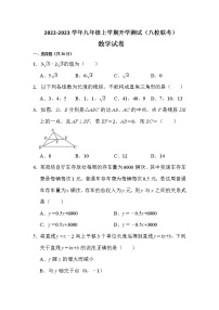 四川省江油市初中八校2022-2023学年九年级上学期开学联考数学试卷（Word版含答案）
