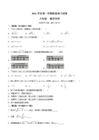 上海市浦东新区川沙中学南校2021-2022学年八年级上学期期中数学试题(含答案)