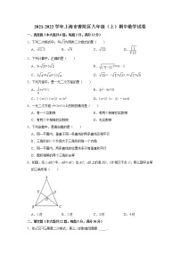 2021-2022学年上海市普陀区八年级（上）期中数学试卷