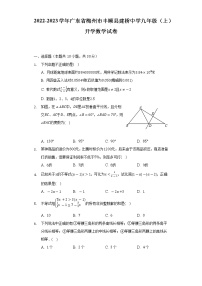 2022-2023学年广东省梅州市丰顺县建桥中学九年级（上）开学数学试卷（含解析）