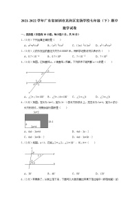 2021-2022学年广东省深圳市龙岗区宏扬学校七年级（下）期中数学试卷(含答案)