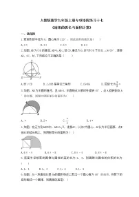 人教版数学九年级上册专项培优练习十七《扇形的弧长与面积计算》（含答案）