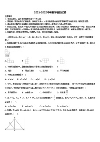 甘肃省兰州市天庆实验中学2022年中考数学模拟试题含解析