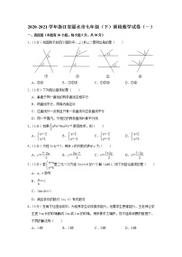 2020-2021学年浙江省丽水市七年级（下）质检数学试卷（一）(含答案)