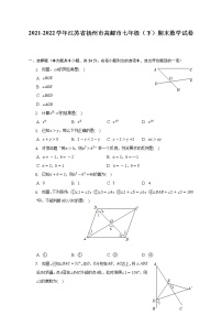 2021-2022学年江苏省扬州市高邮市七年级（下）期末数学试卷（含解析）