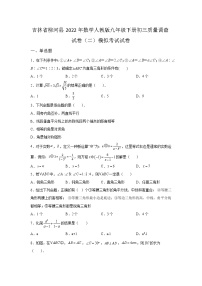 吉林省柳河县2022年数学人教版九年级下册单元综合初三质量调查模拟试卷（二）及答案