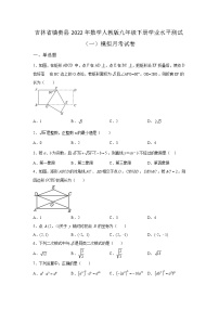 吉林省镇赉县2022年数学人教版九年级下册单元综合学业水平模拟试卷（一）及答案