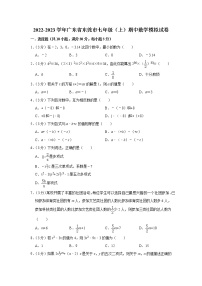 2022-2023学年广东省东莞市七年级（上）期中数学模拟试卷