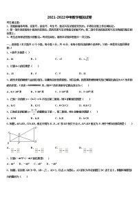 湖南省常德市鼎城区2021-2022学年中考数学仿真试卷含解析