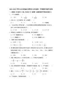 山东省临沂市费县2021-2022学年七年级上学期期中数学试卷(含答案)