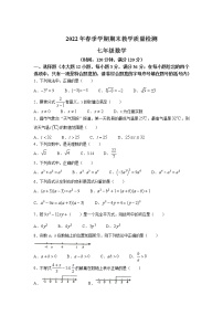 广西贺州市昭平县2021-2022学年七年级下学期期末教学质量检测数学试卷(含答案)