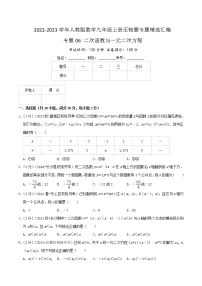 专题06 二次函数与一元二次方程-【挑战压轴题】2022-2023学年九年级数学上册压轴题专题精选汇编(人教版)