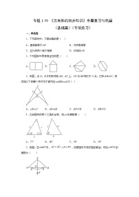 专题1.59 《三角形的初步知识》全章复习与巩固（基础篇）（专项练习）-2022-2023学年八年级数学上册基础知识专项讲练（浙教版）