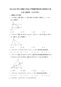 2022-2023学年人教版八年级上学期数学期末复习培优练习-第13章+轴对称+（辽宁中考）