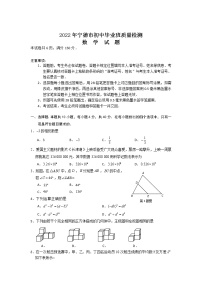 福建省宁德市2022年初中毕业班质量检测（一）数学试卷(含答案)