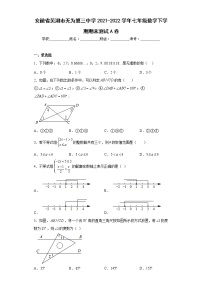 安徽省芜湖市无为第三中学2021-2022学年七年级数学下学期期末测试A卷(含答案)