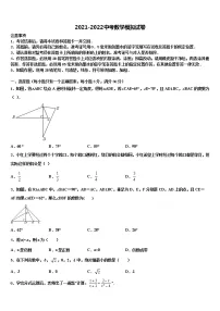 江苏省淮安市洪泽县2021-2022学年初中数学毕业考试模拟冲刺卷含解析