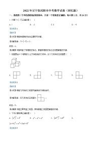 精品解析：2022年辽宁省沈阳市中考数学真题 （回忆版不全）（解析版）