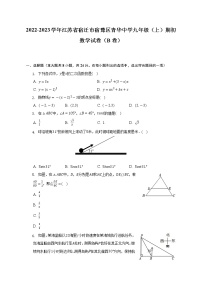 2022-2023学年江苏省宿迁市宿豫区青华中学九年级（上）期初数学试卷（B卷）（含解析）