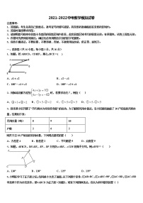 山西省朔州市怀仁市重点达标名校2021-2022学年中考数学仿真试卷含解析