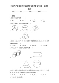 2022年广东省深圳市宝安区中考数学备考冲刺题--模拟卷（二）(含答案)