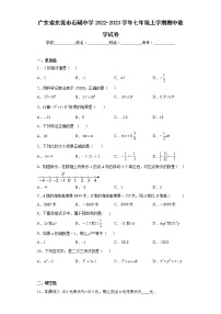 广东省东莞市石碣中学2022-2023学年七年级上学期期中数学试卷(含答案)