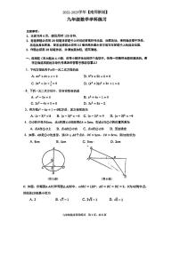 江苏省南京师范大学附属中学新城初级中学2022-2023学年九年级上学期月考数学试卷