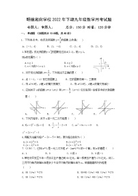 湖南省永州市宁远县明德湘南中学2022-2023学年九年级上学期第一次月考数学试题（含答案）