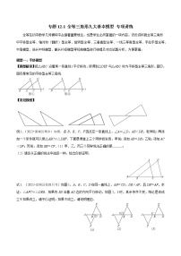 2022-2023人教版八年级数学上册重难题型全归纳及技巧提升专项精练 专题12.1 全等三角形九大基本模型 专项讲练（原卷+解析卷）