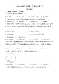 江苏省宿迁市沭阳县怀文中学2022-2023学年九年级上学期9月月考数学试题(含答案)