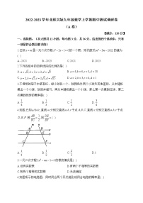 北师大版九年级数学上学期期中测试调研卷（A卷）