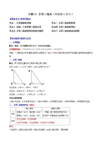 专题01 全等三角形突破核心考点【知识梳理+解题方法+专题过关】-2022-2023学年八年级数学上学期期中期末考点大串讲（苏科版）