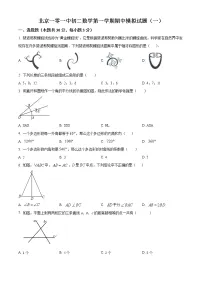 北京市一零一中学2022-2023学年八年级上学期数学期中模拟试卷(含答案)