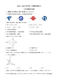 江苏省南京市鼓楼区第二十九中学2022-2023学年八年级上学期10月月考数学试题(含答案)