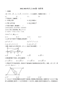 辽宁省沈阳市第一三四中学2022-2023学年八年级上学期10月月考数学试题（含答案）