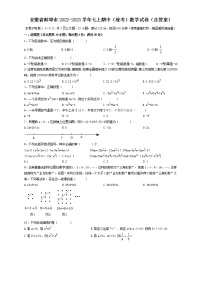 安徽省蚌埠市2022-2023学年七年级上学期期中数学试卷 (含答案)