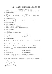 河北省石家庄市第四十四中学2021-2022学年八年级上学期期中考试数学试卷(含答案)