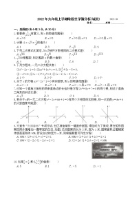 河南省新乡市辉县城北中学2022-2023学年九年级数学上学期第一次月考数学试卷(含答案)