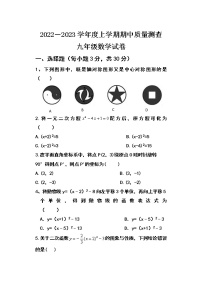 黑龙江省齐齐哈尔市拜泉县第三中学2022-2023学年九年级上学期期中考试数学试题(含答案)