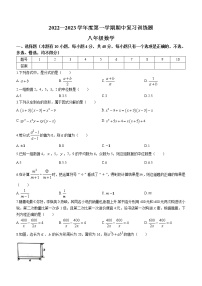 山东省淄博市高青县2022-2023学年八年级上学期期中数学试题(含答案)