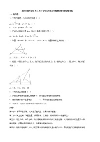 扬州市树人学校2022-2023学年九年级上学期期中复习数学练习题