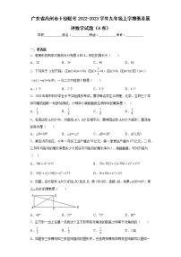 广东省高州市十校联考2022-2023学年九年级上学期素养展评数学试题（A卷）(含答案)