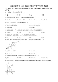 福建省厦门市第三中学2022-2023学年九年级上学期数学期中考试卷(含答案)