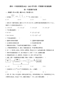 广东省惠州一中教育集团2022-2023学年七年级上学期期中质量监测数学试卷(含答案)