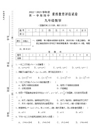 安徽省芜湖市市区2022-2023学年九年级上学期期中考试数学试题(含答案)