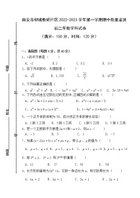 福建省南安市柳城教研片区2022-2023学年八年级上学期期中质量监测数学试题(含答案)