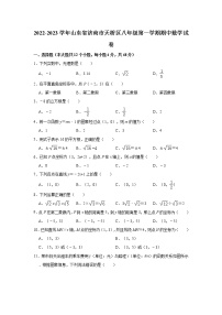 山东省济南市天桥区2022-2023学年八年级上学期期中考试数学试题(含答案)